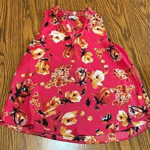 EUC Allison Joy pink floral tank top.